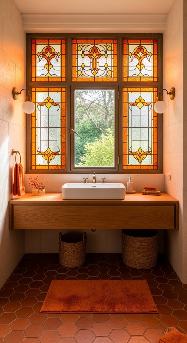 warm orange privacy window