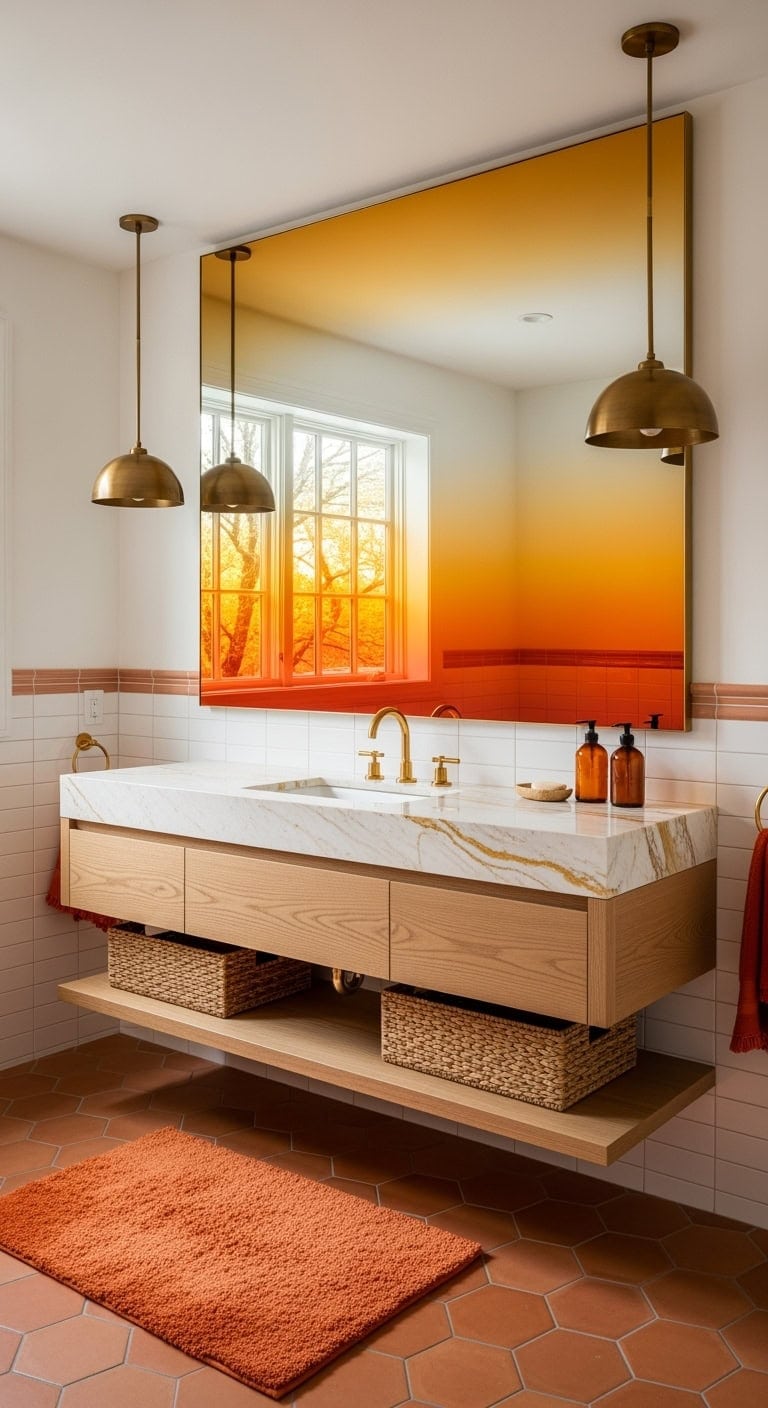 warm sunset bathroom glow