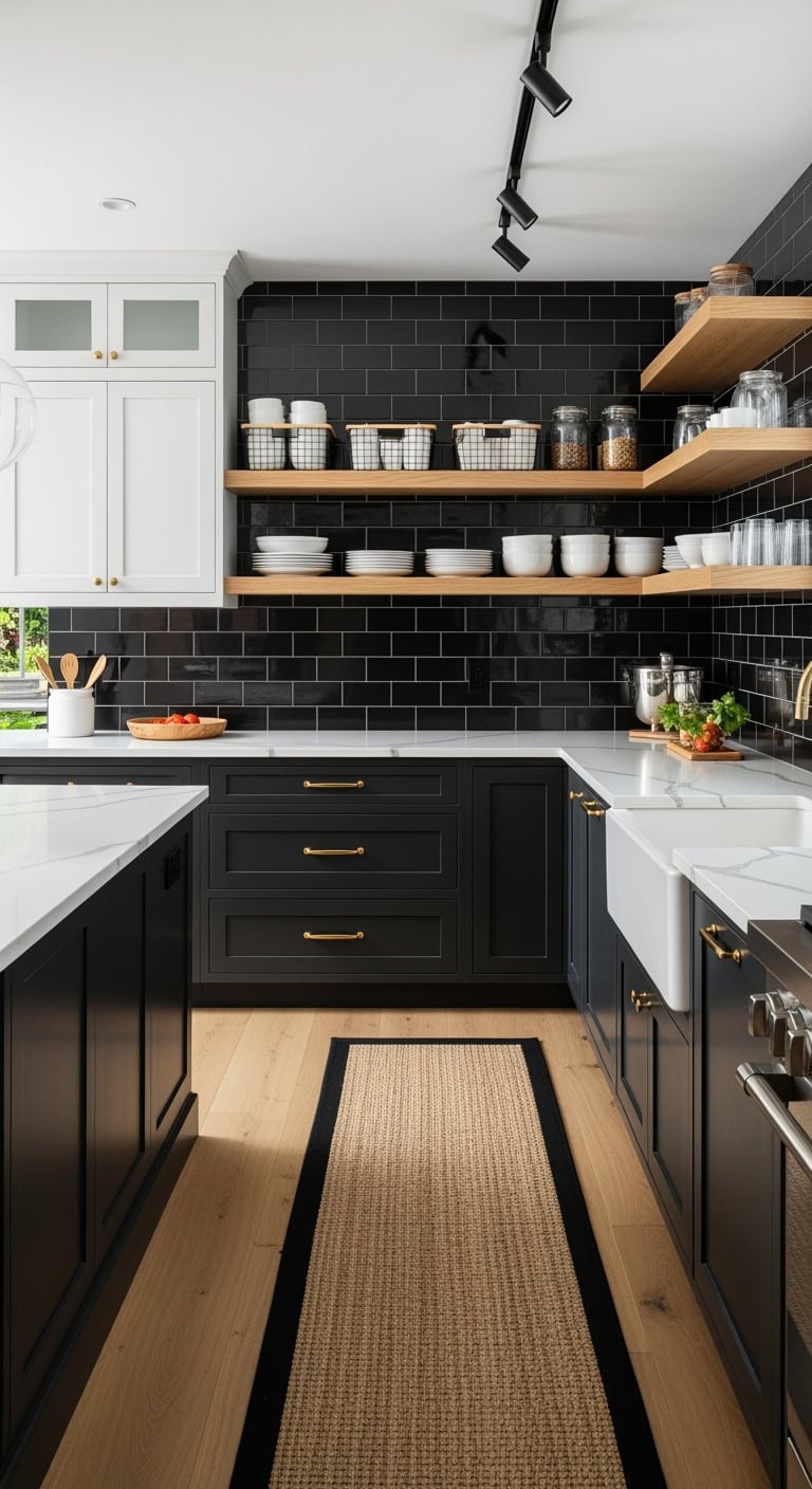 warm white oak meets black