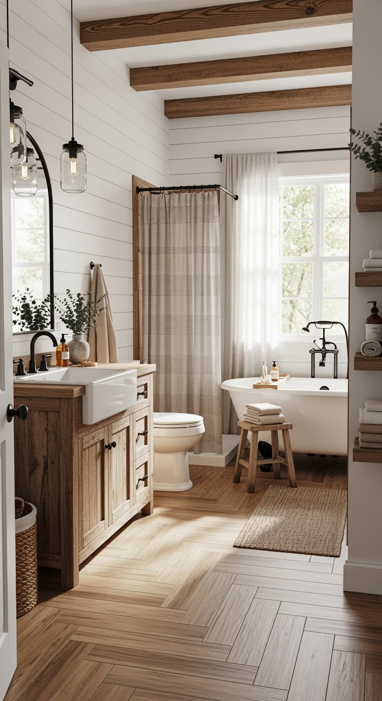 warm wood look farmhouse oasis