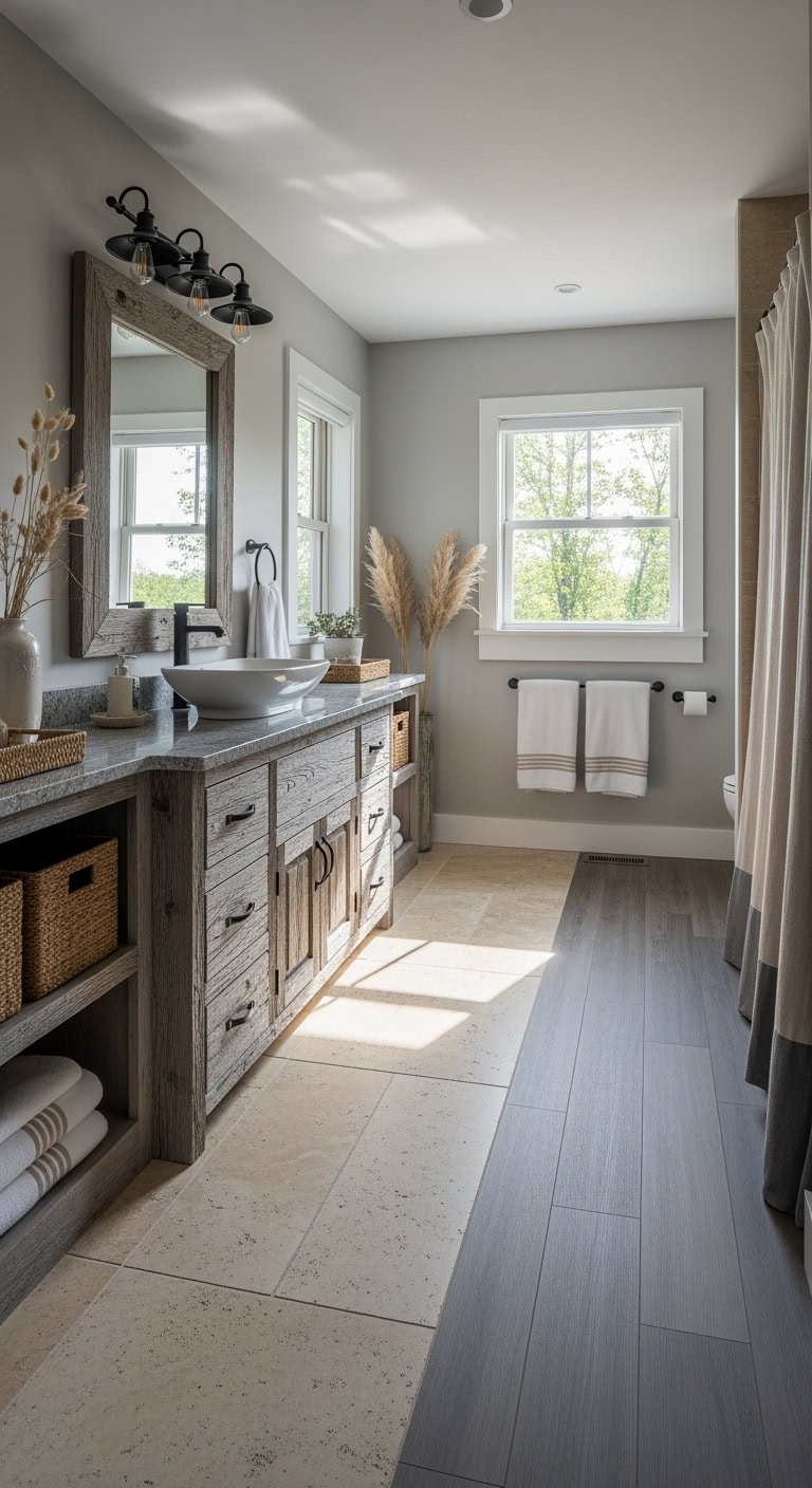 weathered grey coastal bathroom charm