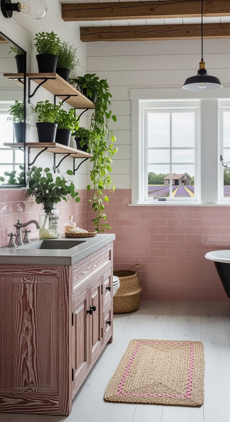 weathered pink farmhouse oasis