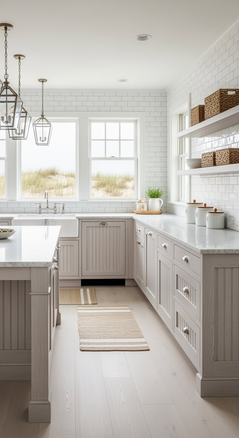 whitewashed beachy alder kitchen