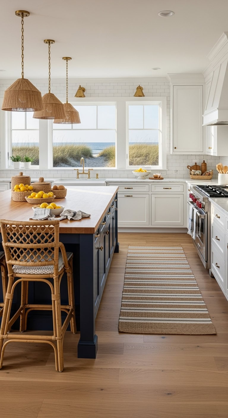 woven rattan kitchen island seating
