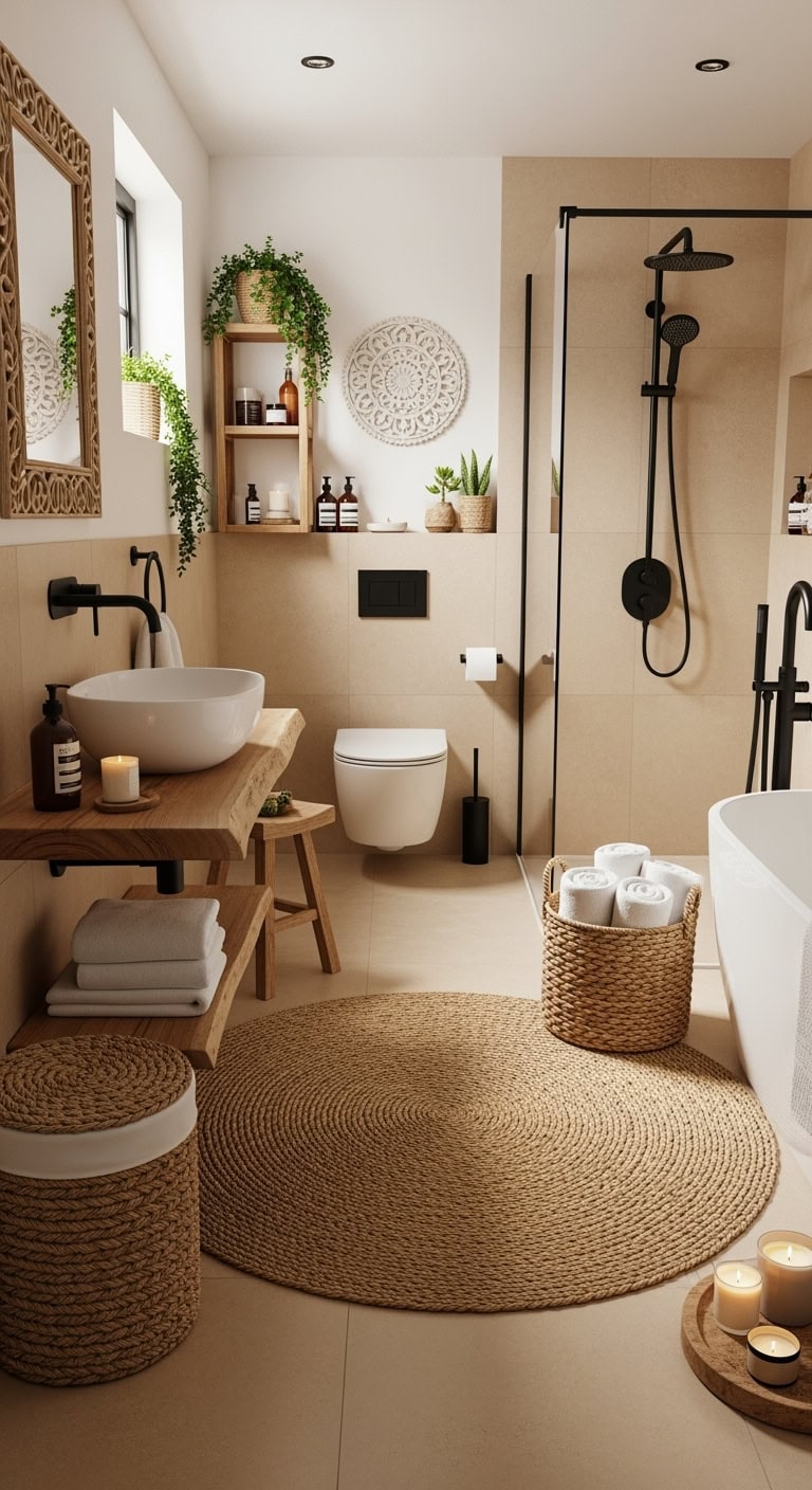 woven tan textures matte black