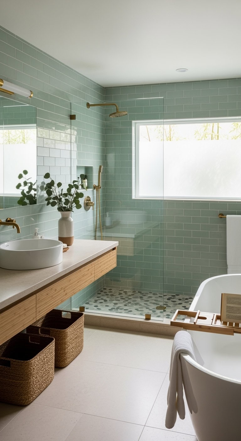 zen bamboo spa bathroom