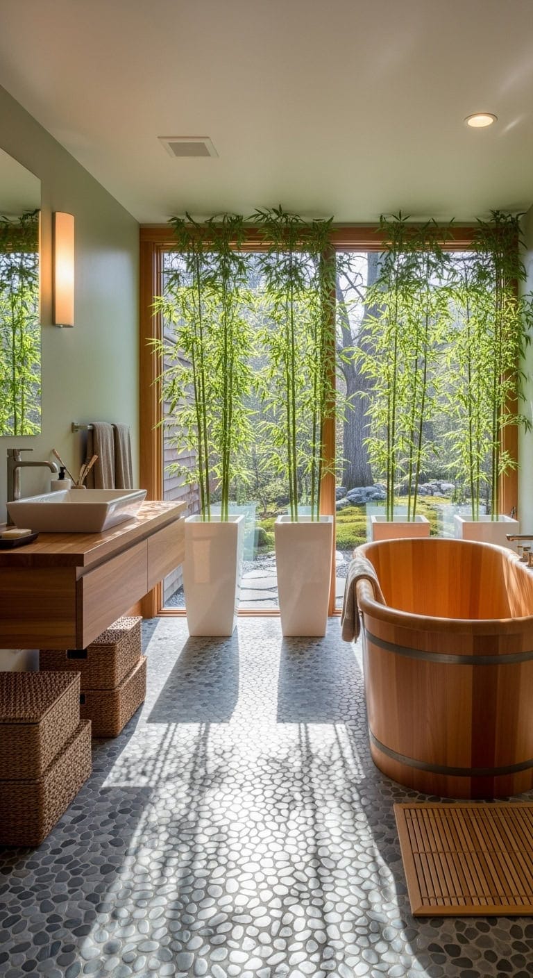 zen cedar soaking tub retreat