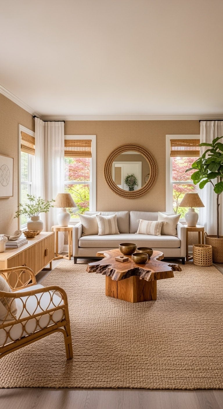 zen inspired natural texture decor