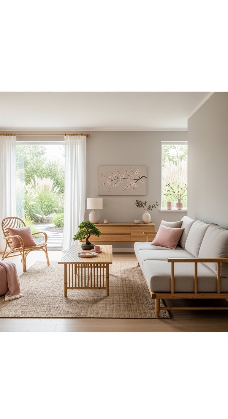 zen japandi blush bamboo