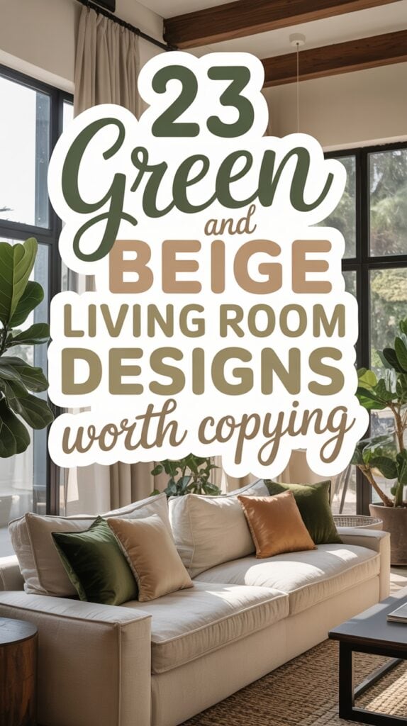 23 Green And Beige Living Room Designs Worth Copying