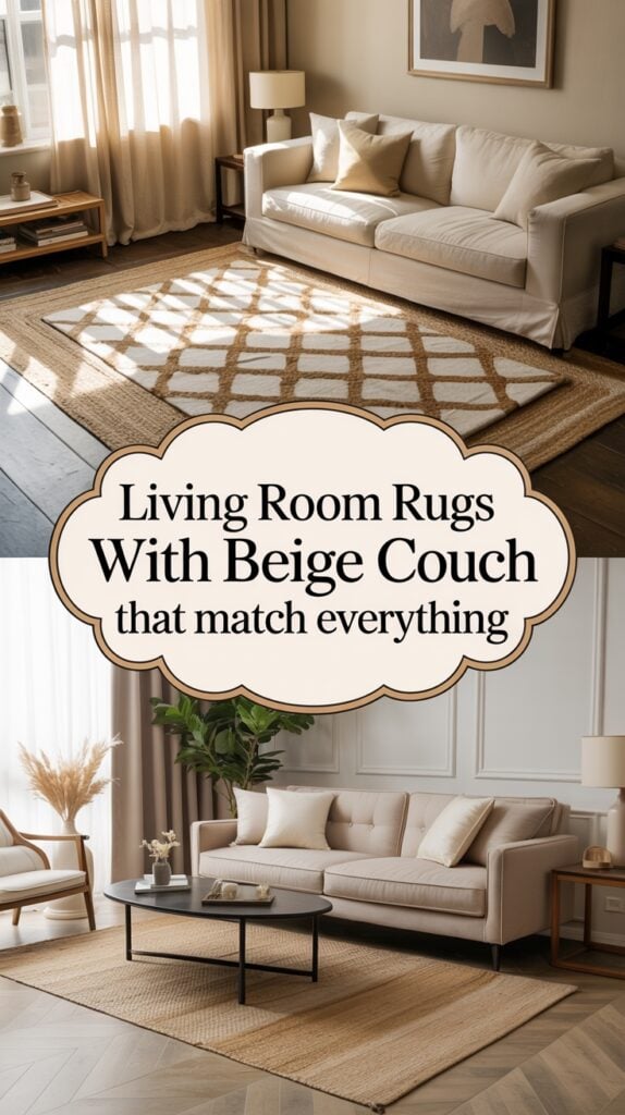 23 Living Room Rugs With Beige Couch That Match Everything