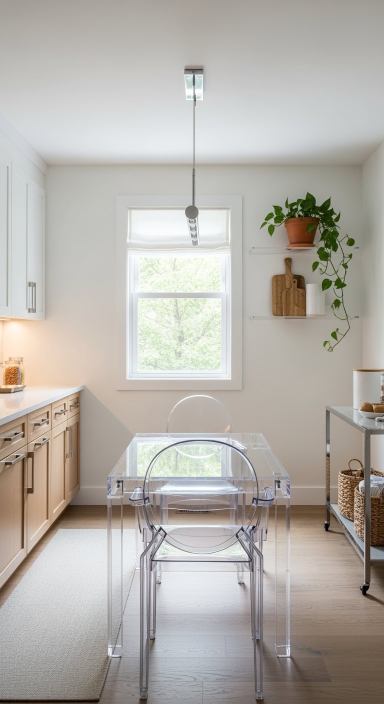 acrylic ghost table maximizes space