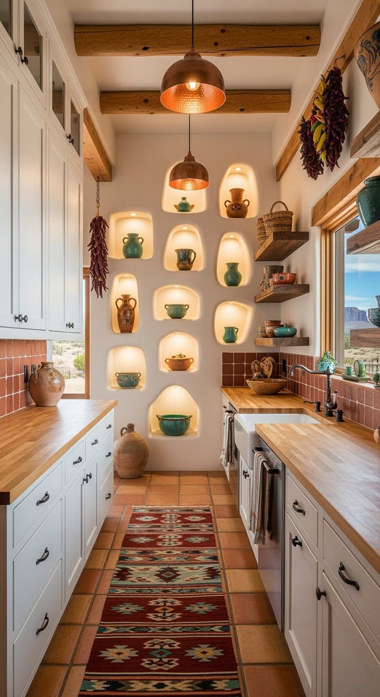 adobe inspired southwest kitchen niches