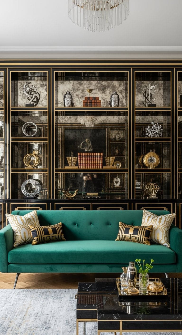 art deco black and gold glamour
