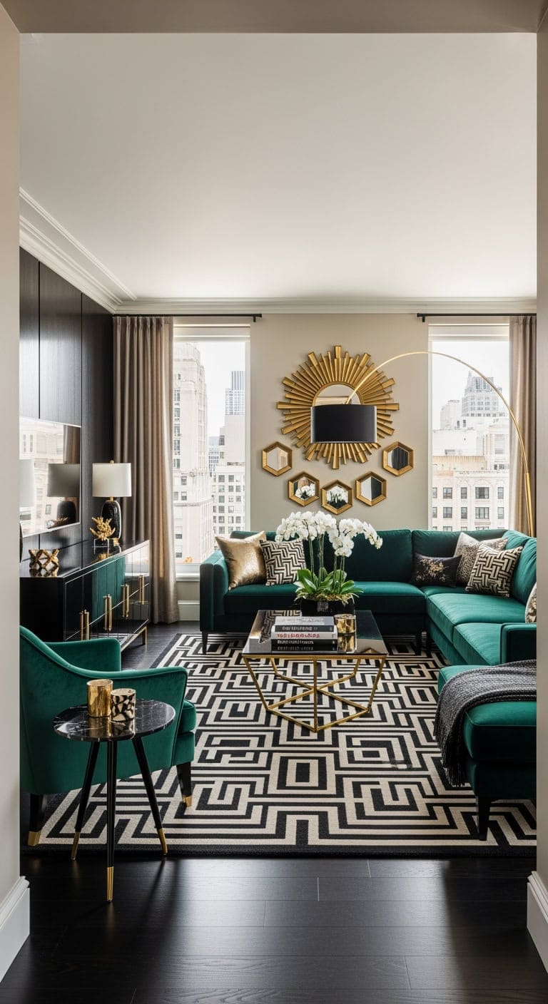 art deco black gold revival