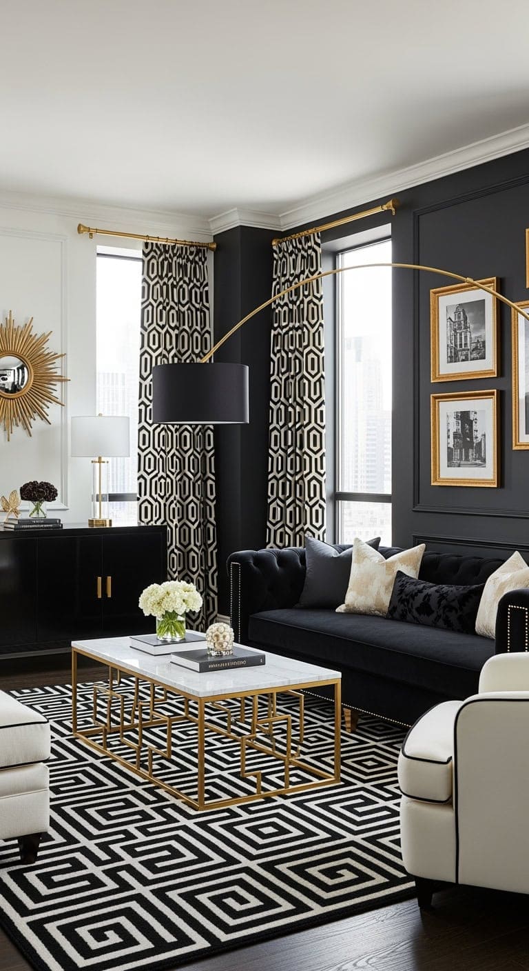 art deco black white elegance