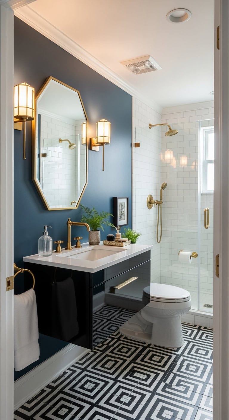 art deco brass geometric glam