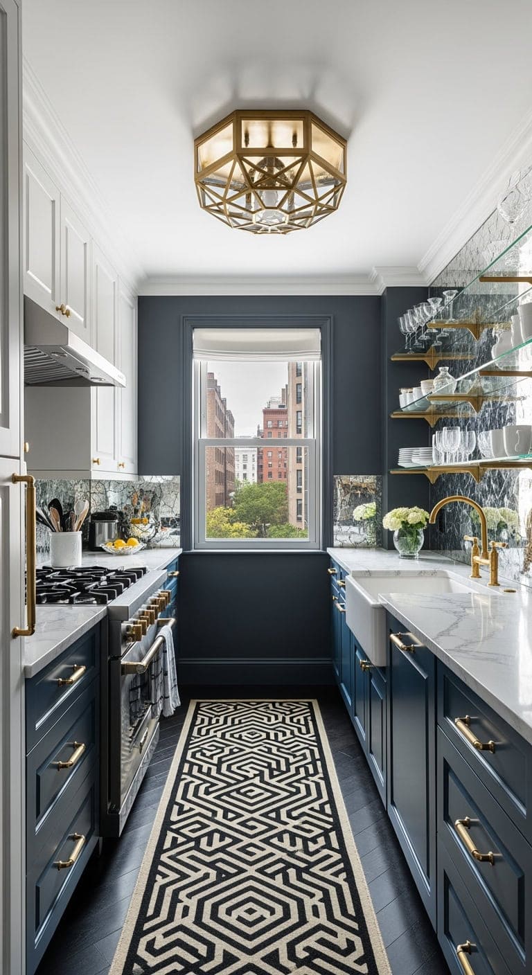 art deco brass kitchen glamour