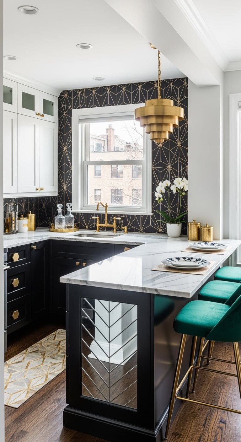 art deco geometric peninsula glamour