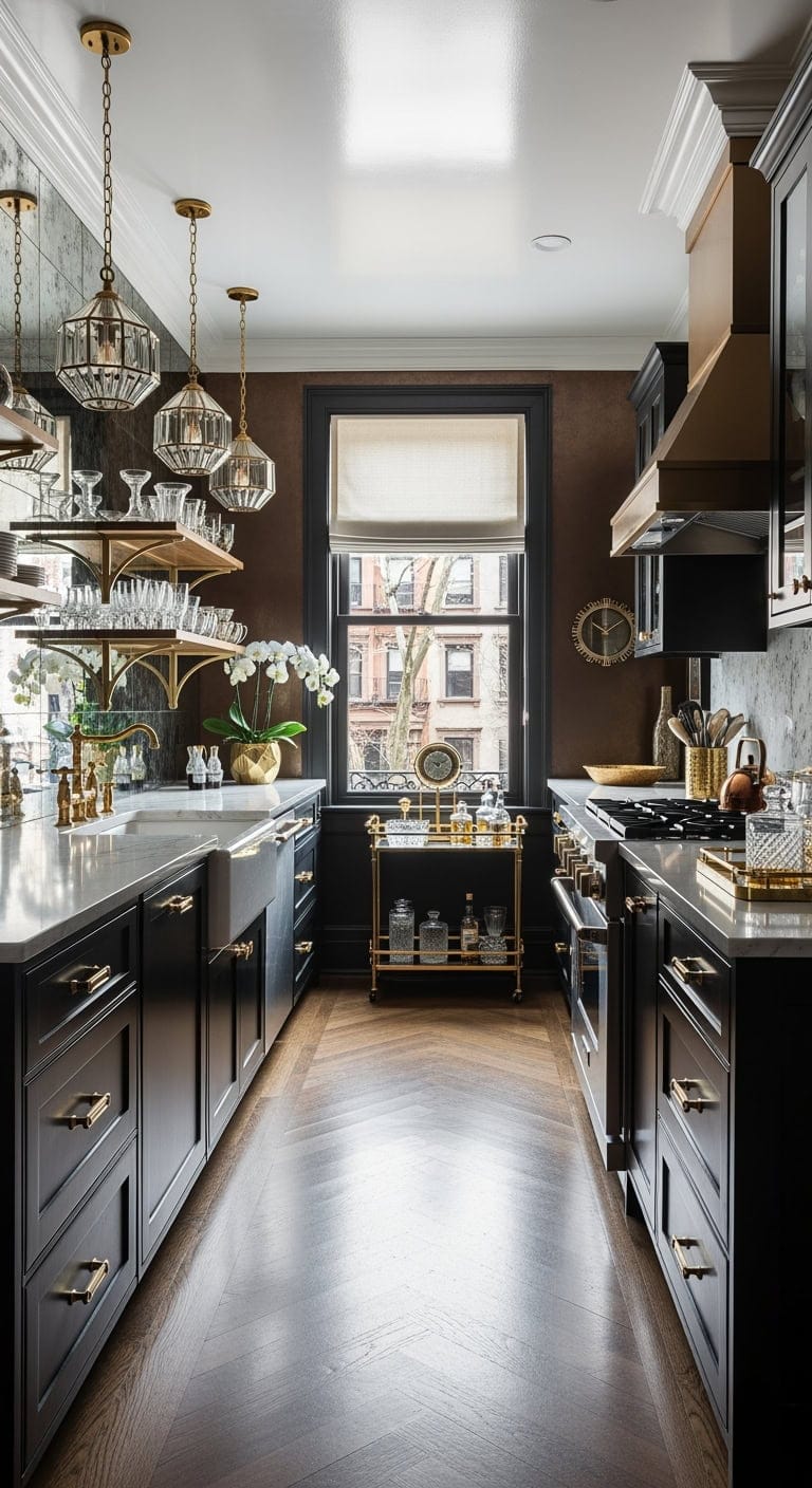 art deco glamour kitchen