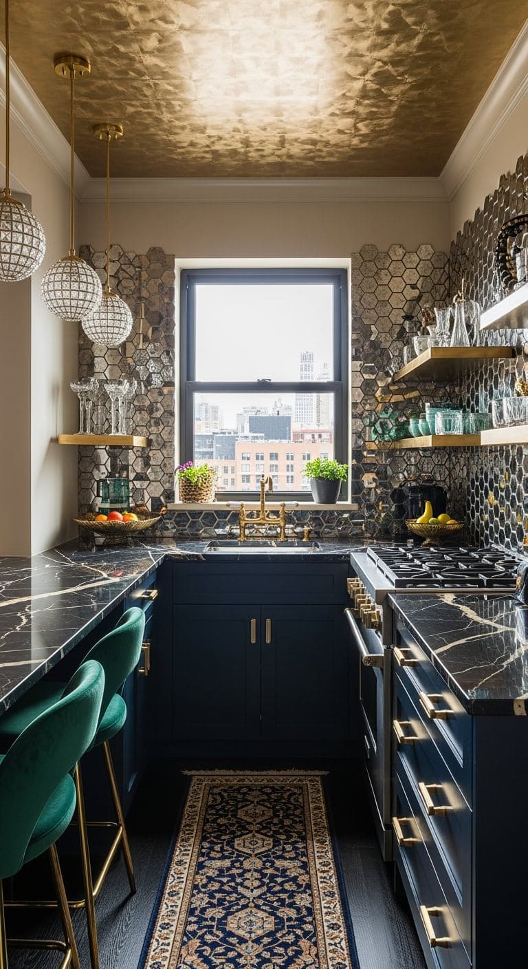 art deco l shaped luxe