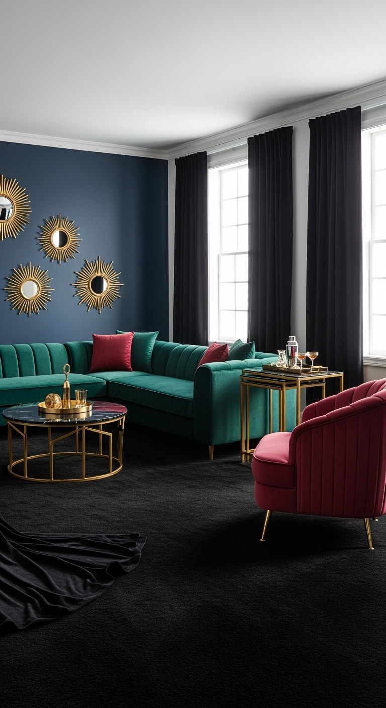 art deco luxe speakeasy interior