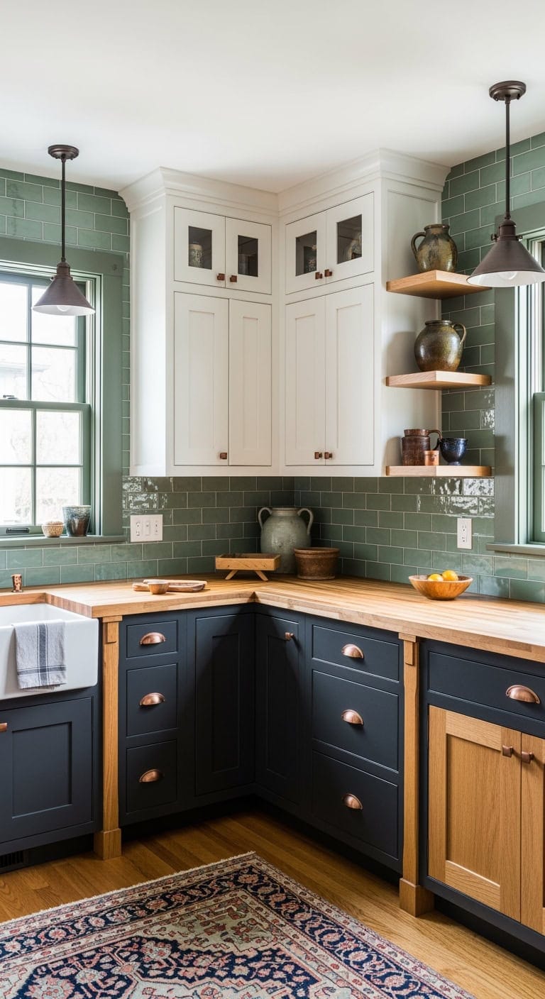 artisan built l shaped kitchen