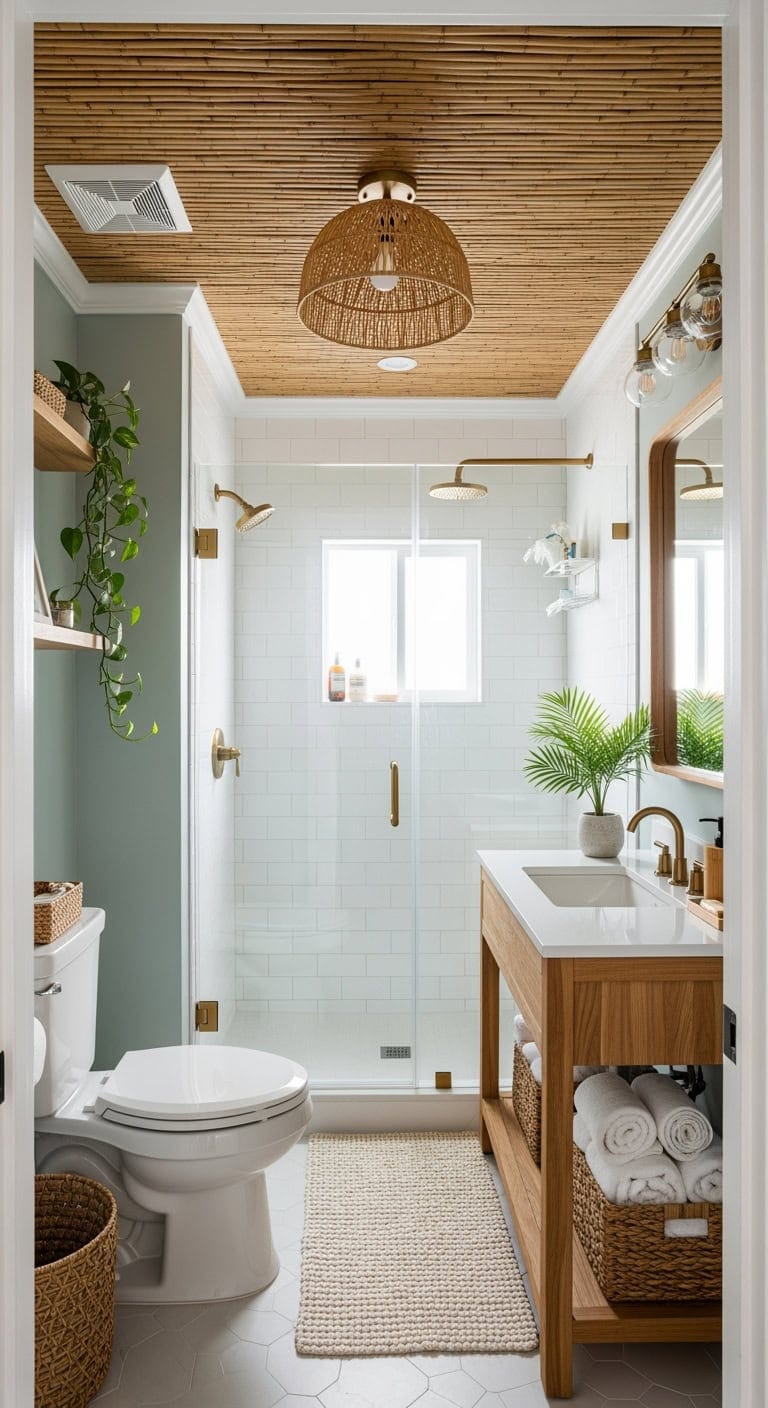 bamboo ceiling tropical makeover