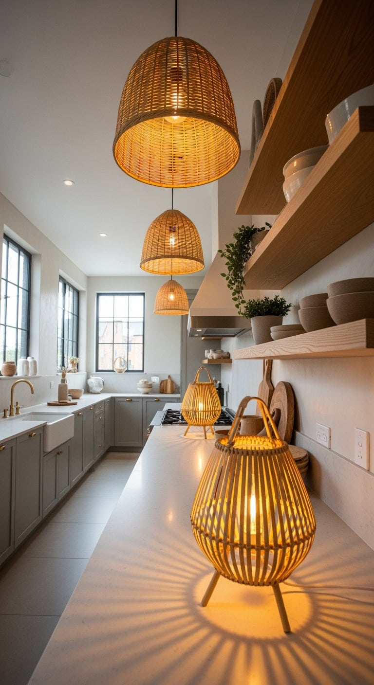 bamboo lit serene kitchen counters