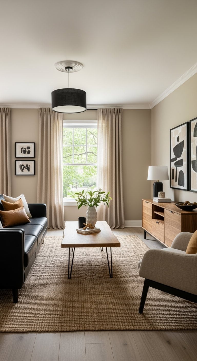 beige and black luxury livingroom