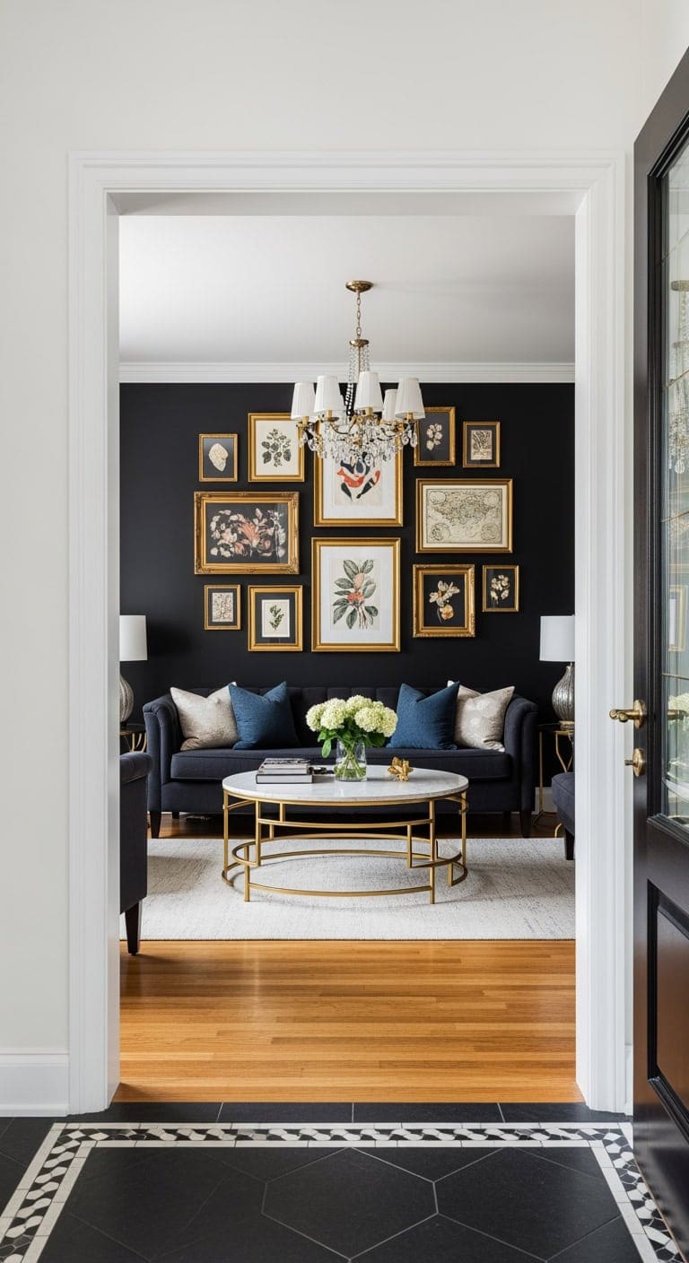 black and gold curated gallery