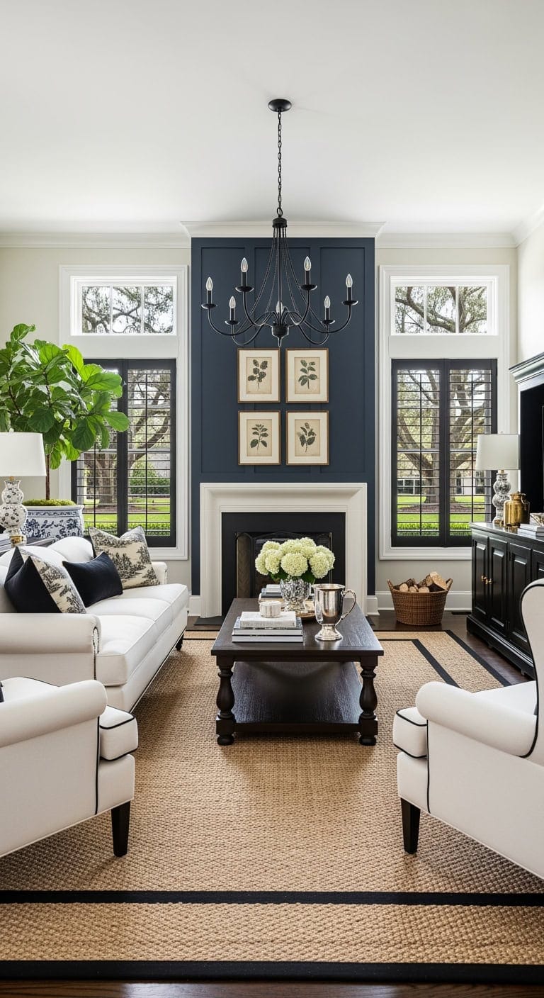 black and ivory colonial chic