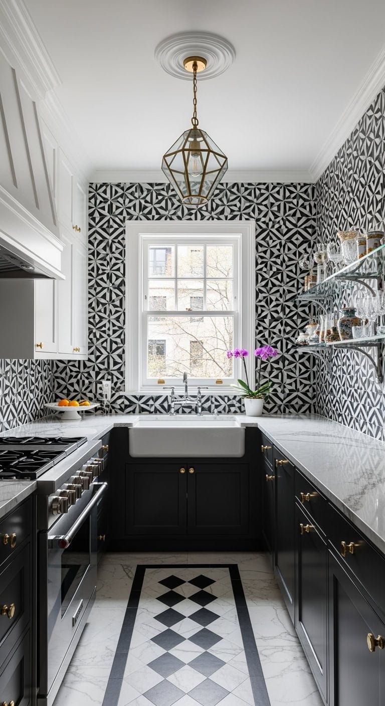 black and white art deco glamour