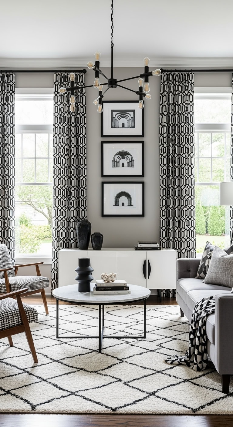 black and white geometric elegance