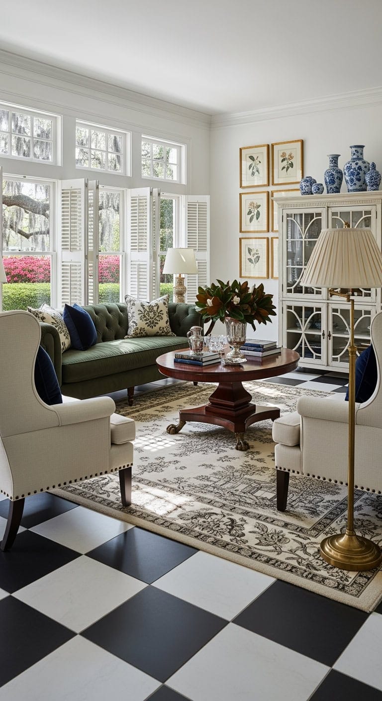 black and white southern elegance