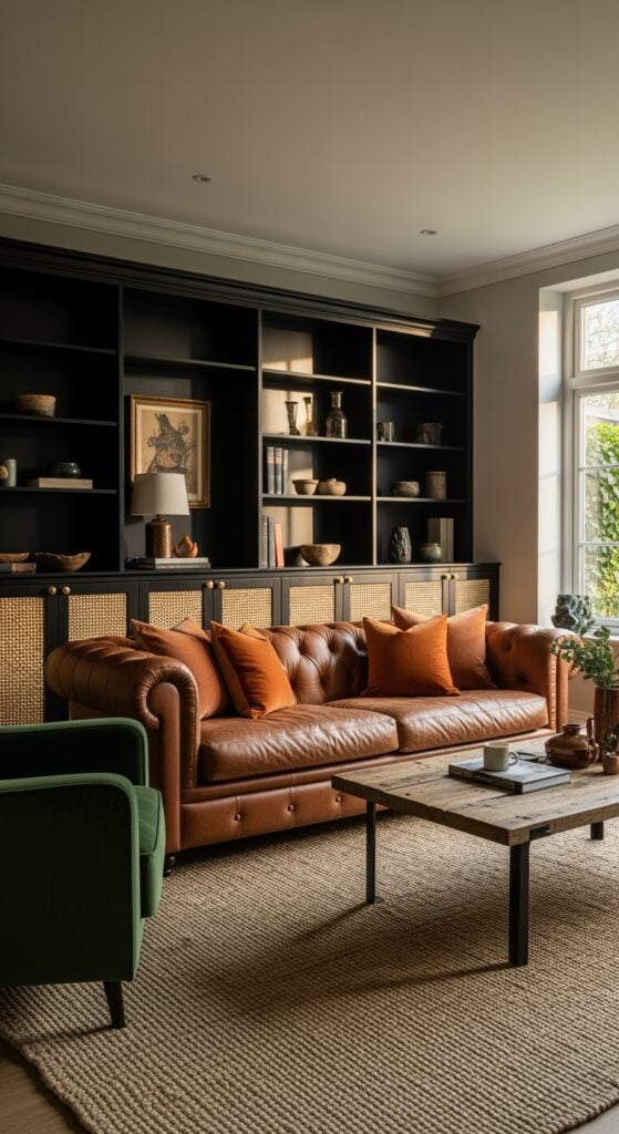 23 Black Built Ins Living Room That Elevate Coziness and Character