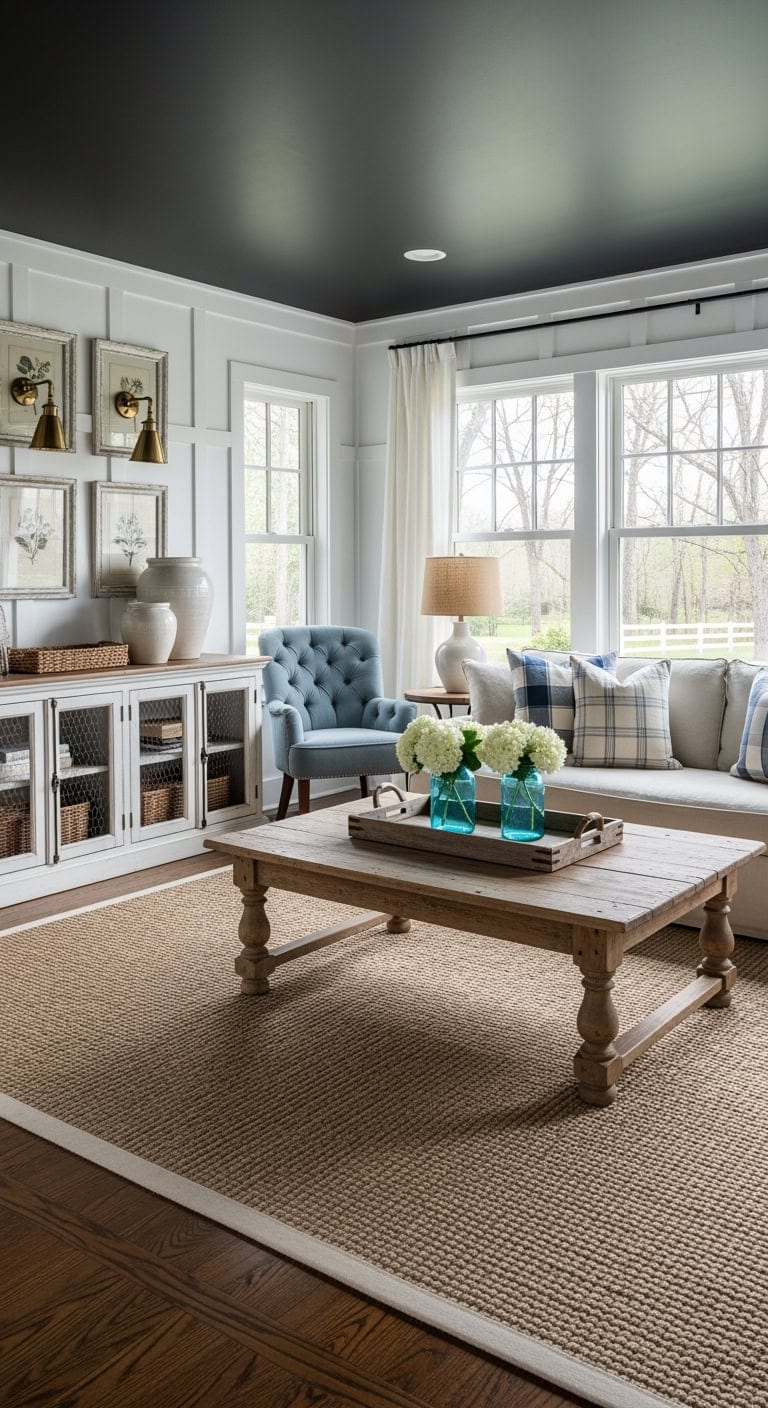 black ceiling white board and batten