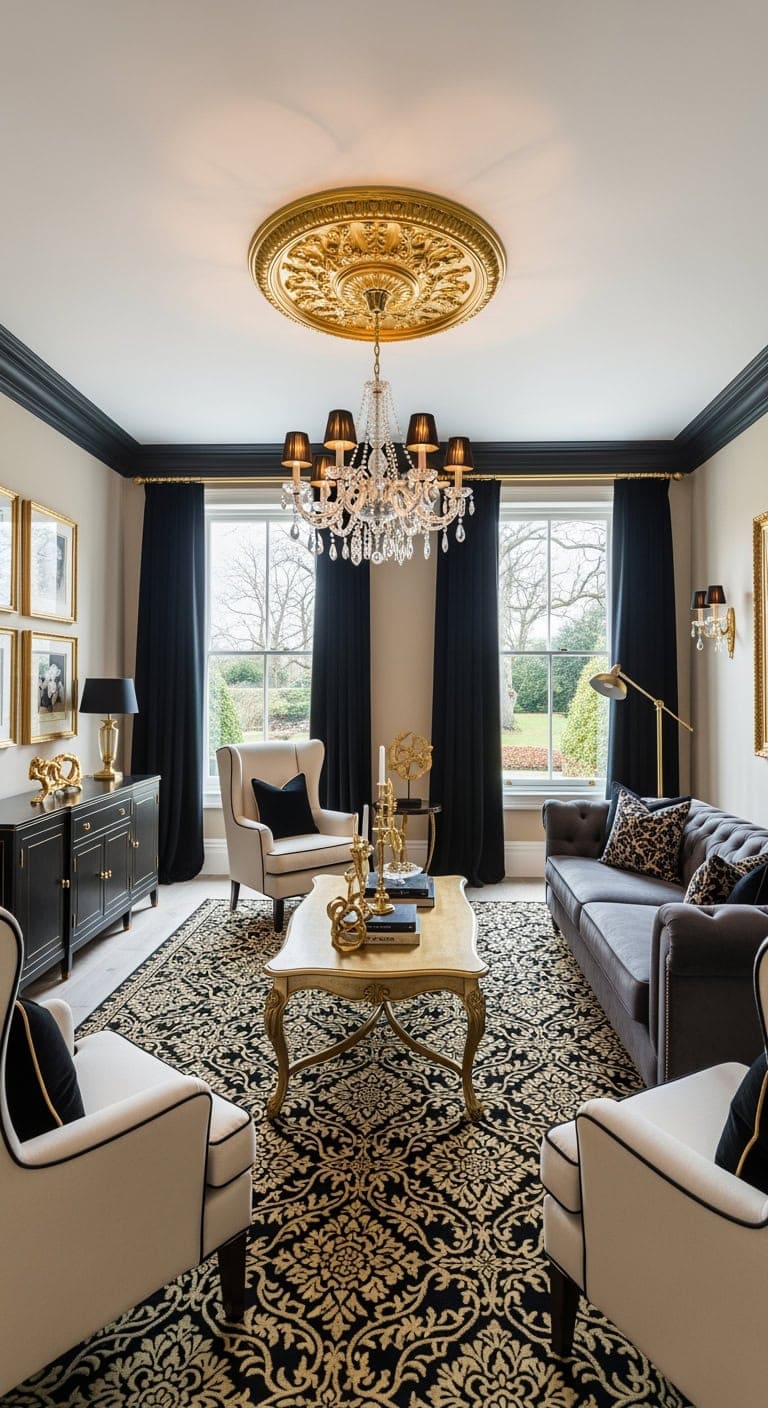 black crown molding elegance