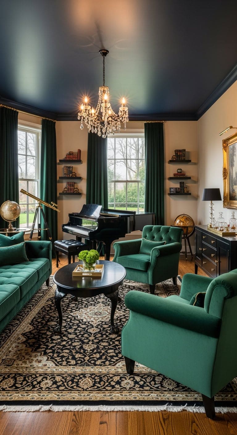 black lacquered emerald elegance