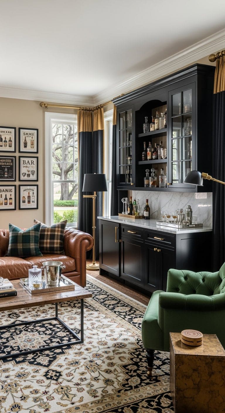 black marble built in bar