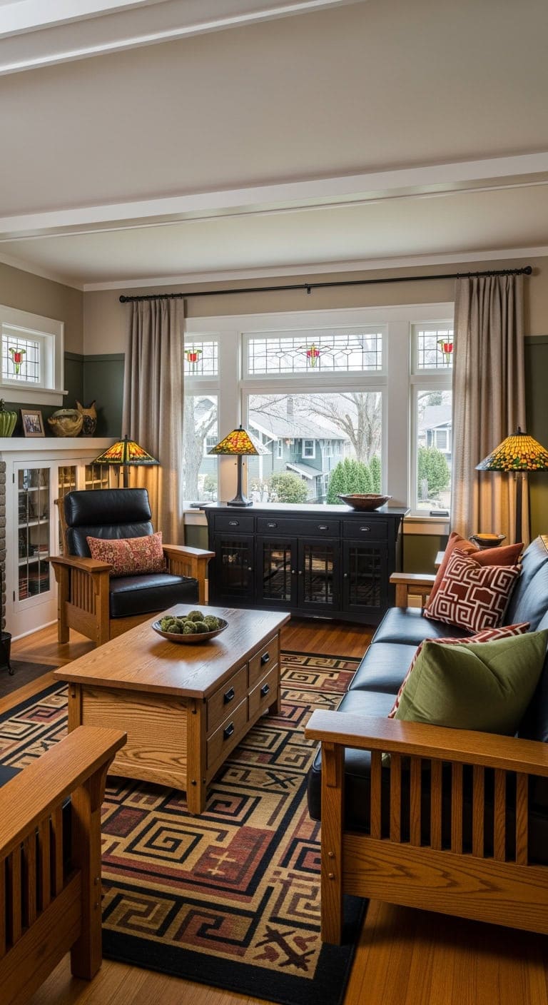 black mission stained glass warmth