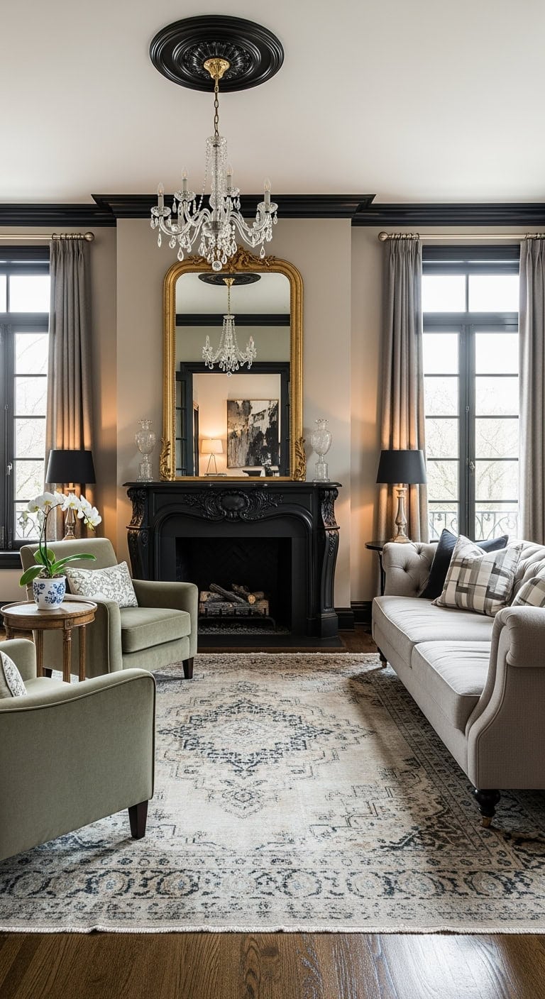 black molding soft greige