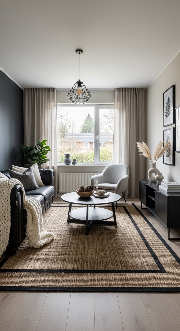 black scandinavian cozy layering