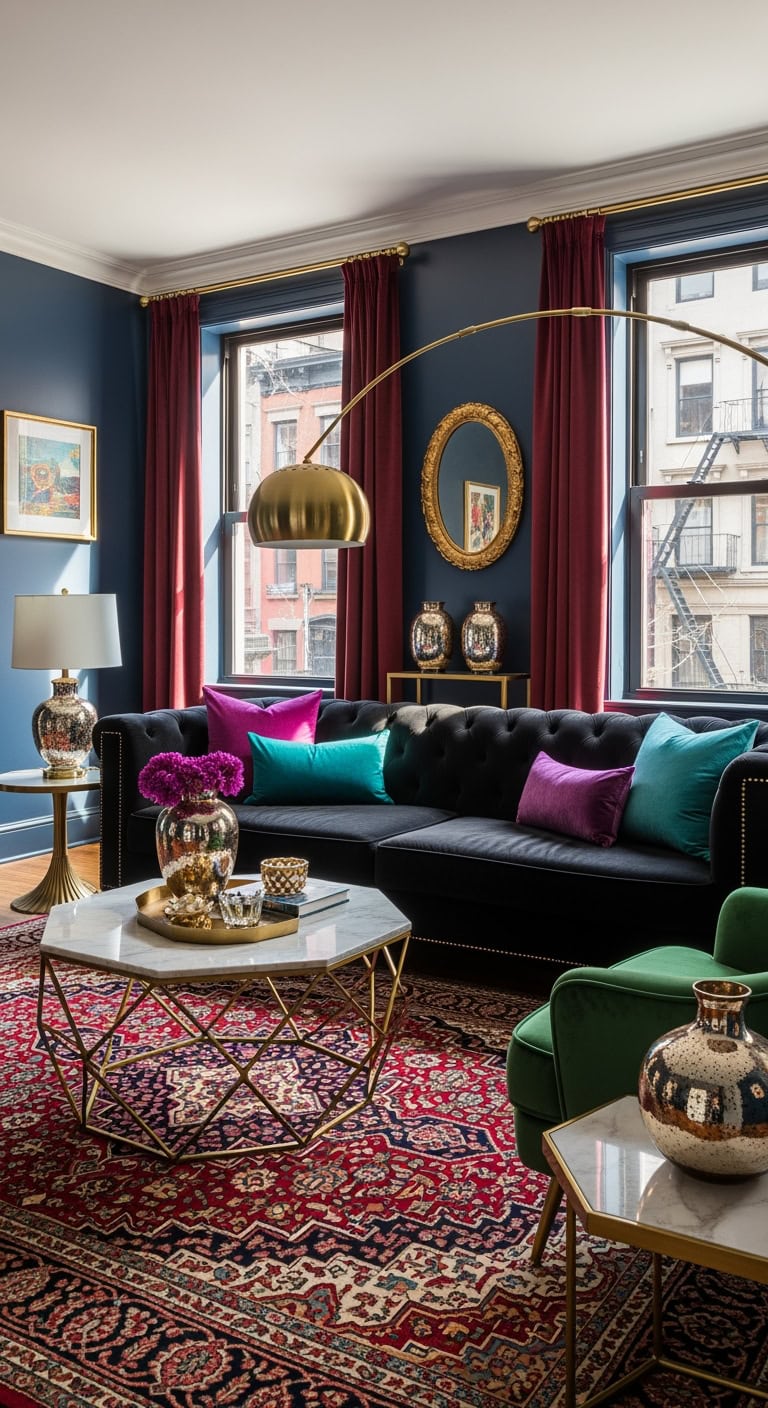 black sofa color combinations