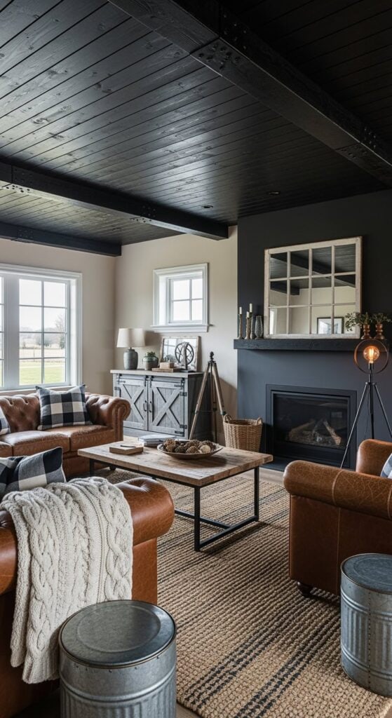 23 Black Ceiling Living Room Ideas That Add Instant Elegance