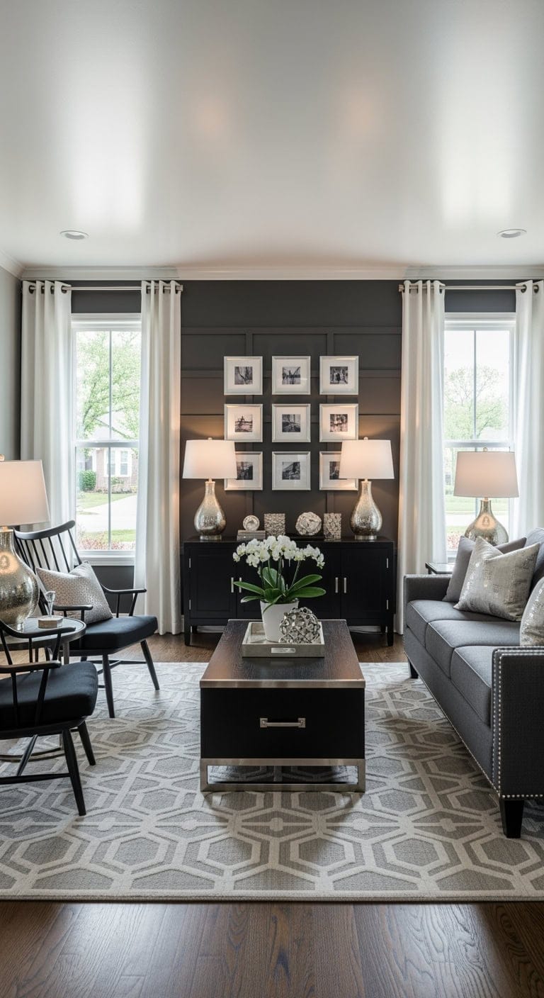 black windsor silver accents