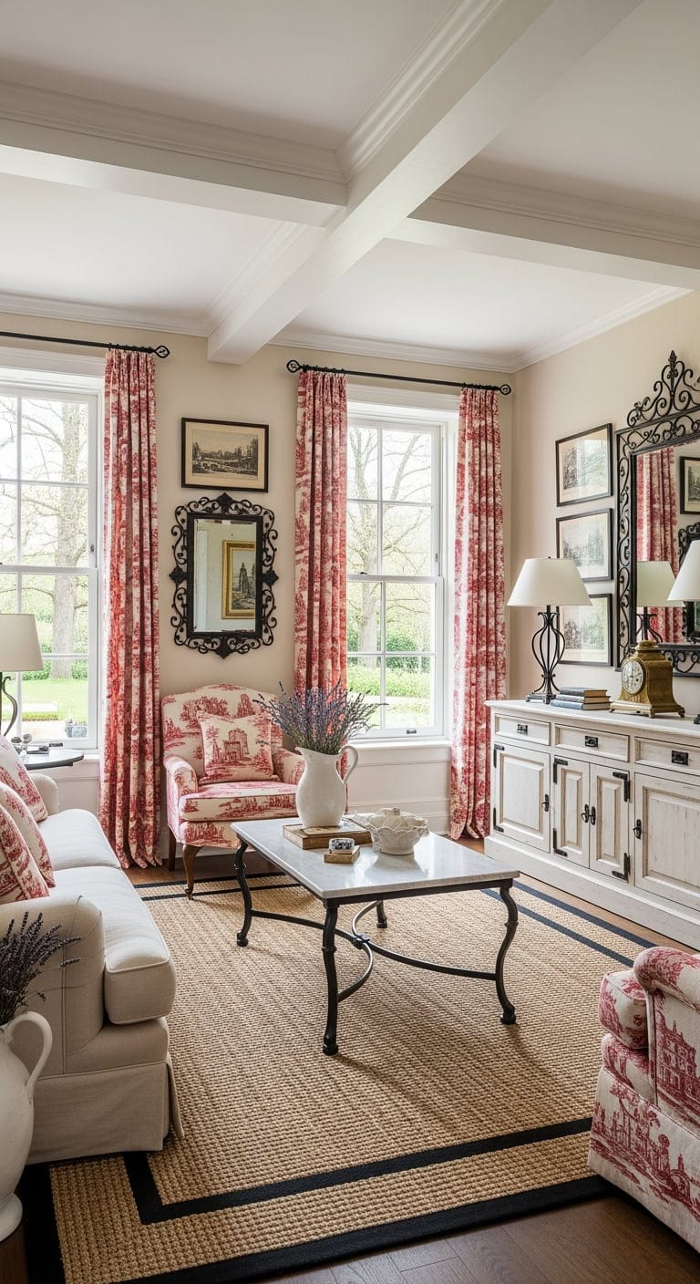 black wrought iron toile