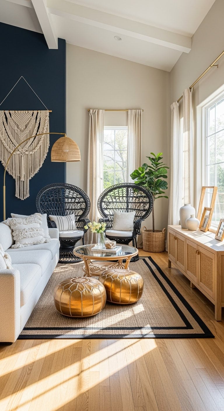 bohemian black rattan luxe