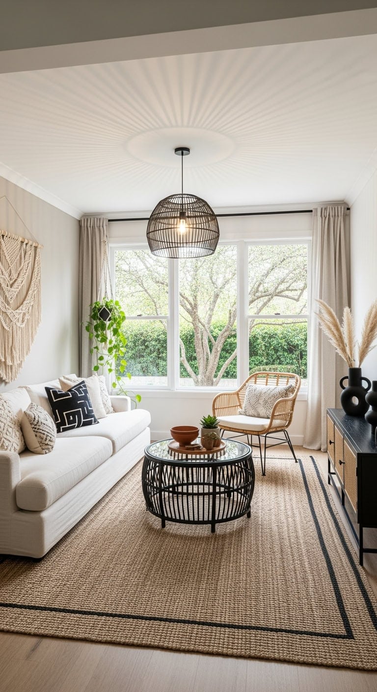 bohemian neutral rattan macram