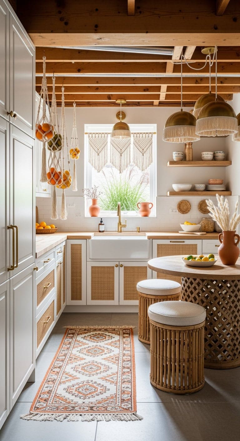 boho basement macrame fruit baskets